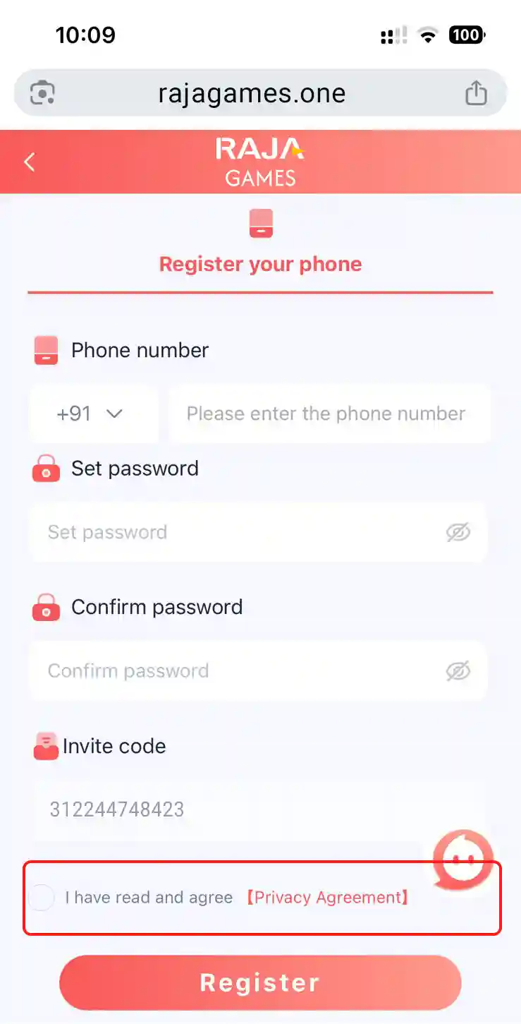 Raja Games Registration Step 6