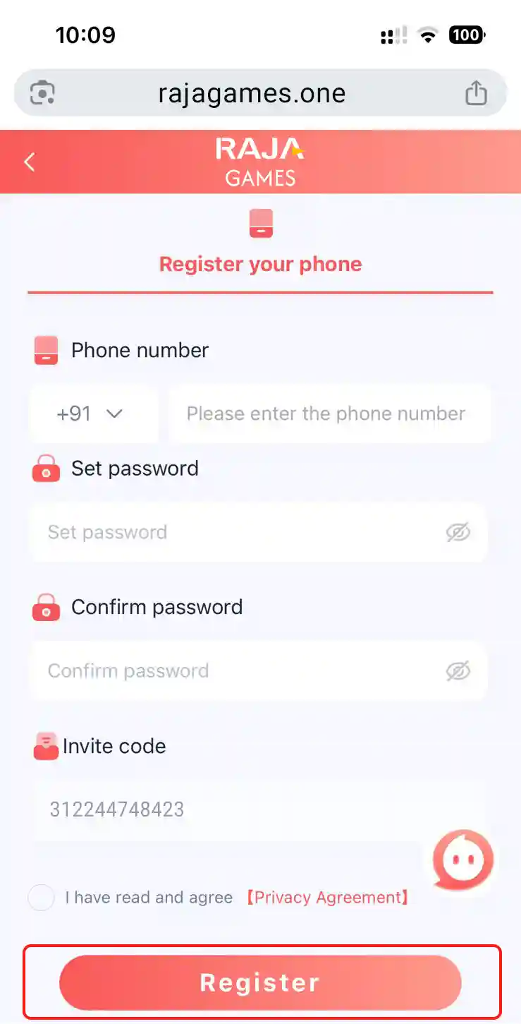 Raja Games Registration Step 7